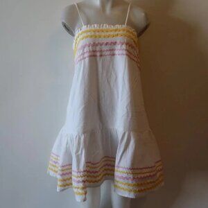 Womens Lisa Marie Fernandez White Dress W/Yellow and Pink Embroidery (Target)XS*